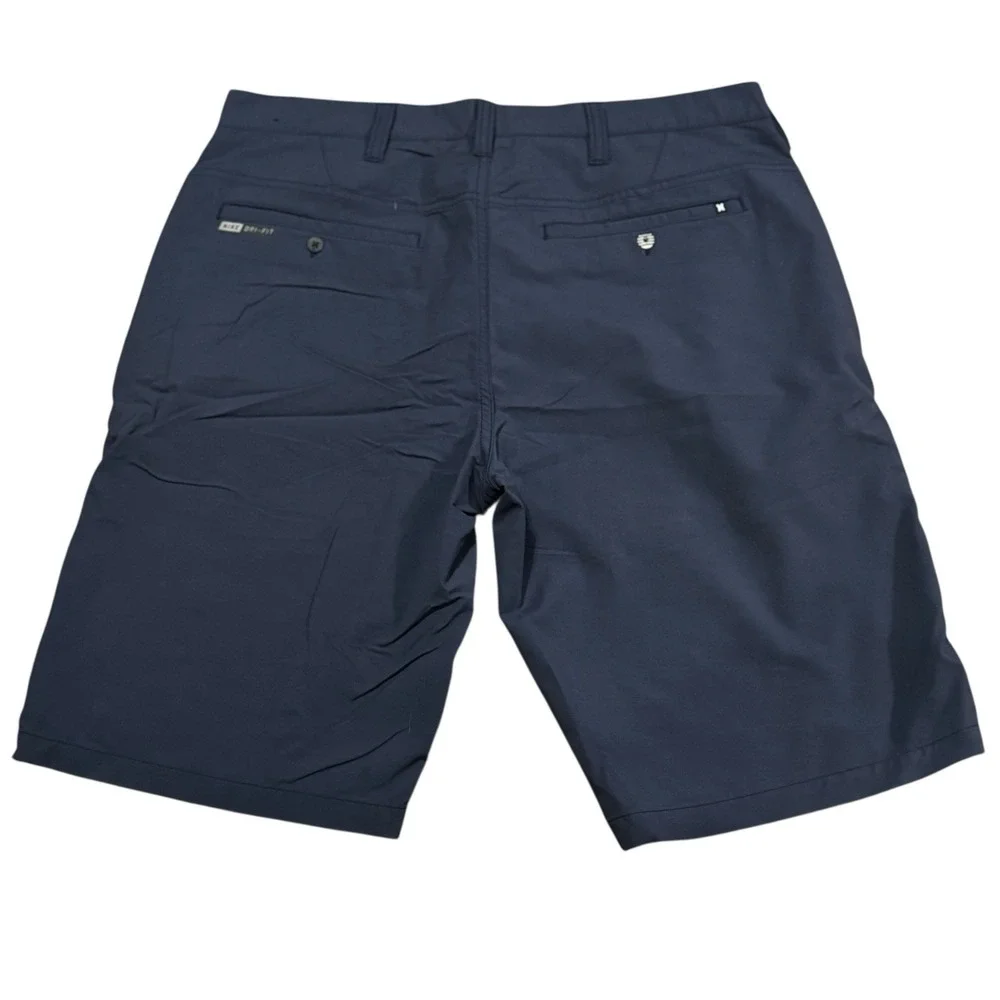 Hurley Hybrid Shorts Mens 31 Navy Blue Stretch Flat Front 9 Inseam - Picture 2 of 4